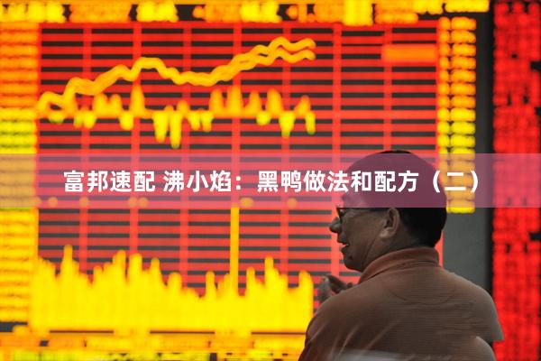富邦速配 沸小焰：黑鸭做法和配方（二）