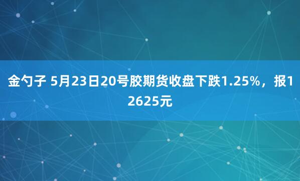 金勺子 5月23日20号胶期货收盘下跌1.25%，报12625元