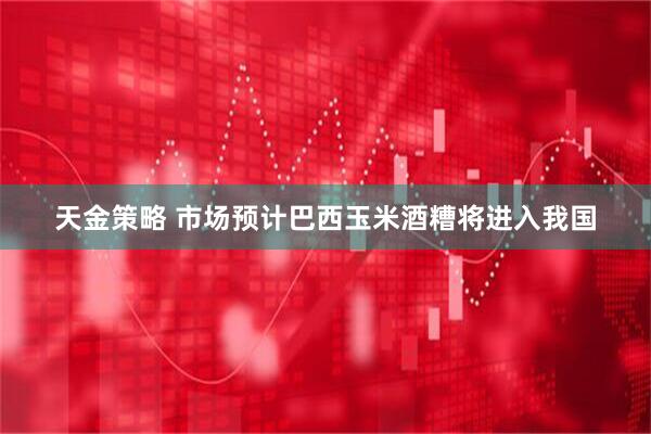 天金策略 市场预计巴西玉米酒糟将进入我国